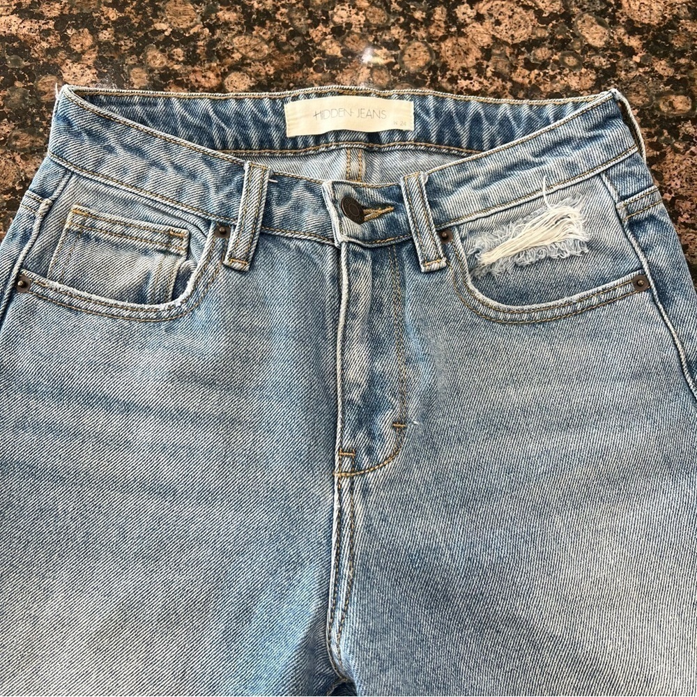 Hidden Denim Tracey Frayed Hem Size 24 - Picture 3 of 11